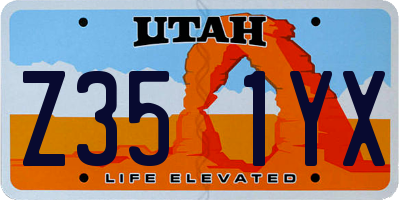 UT license plate Z351YX