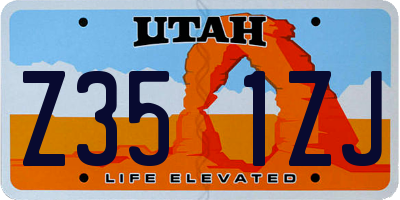 UT license plate Z351ZJ