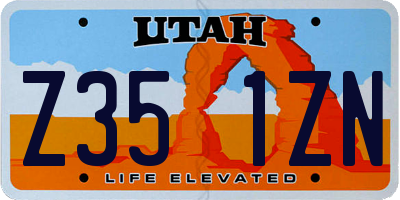 UT license plate Z351ZN