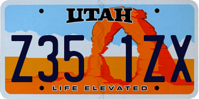 UT license plate Z351ZX