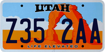 UT license plate Z352AA