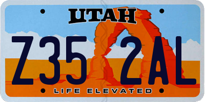 UT license plate Z352AL