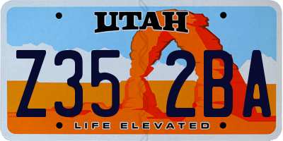 UT license plate Z352BA