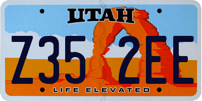UT license plate Z352EE