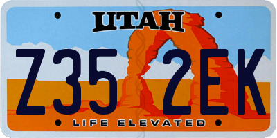 UT license plate Z352EK