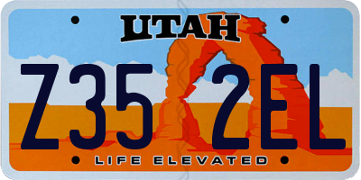 UT license plate Z352EL