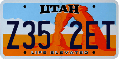 UT license plate Z352ET
