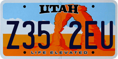 UT license plate Z352EU