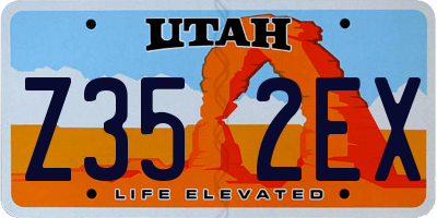 UT license plate Z352EX