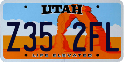 UT license plate Z352FL