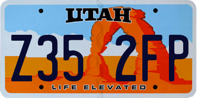 UT license plate Z352FP