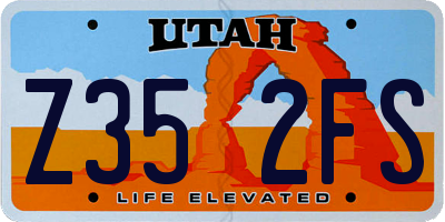 UT license plate Z352FS