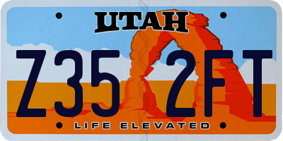 UT license plate Z352FT