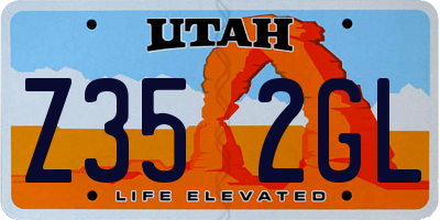 UT license plate Z352GL