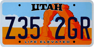 UT license plate Z352GR