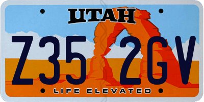 UT license plate Z352GV