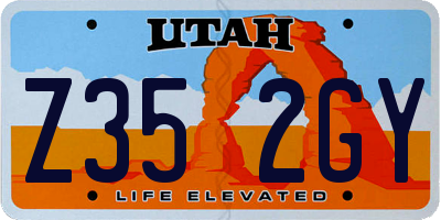 UT license plate Z352GY