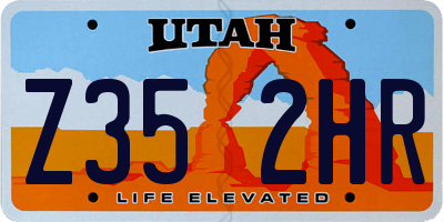 UT license plate Z352HR