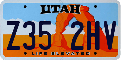 UT license plate Z352HV
