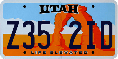 UT license plate Z352ID