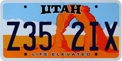 UT license plate Z352IX