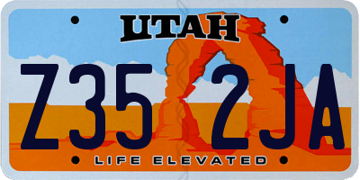 UT license plate Z352JA