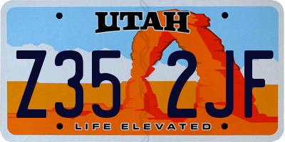 UT license plate Z352JF