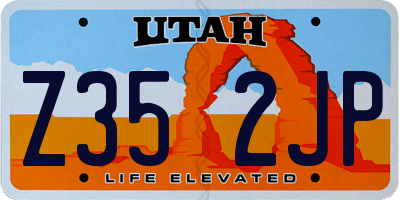 UT license plate Z352JP