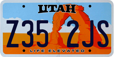 UT license plate Z352JS