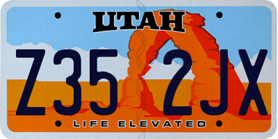 UT license plate Z352JX