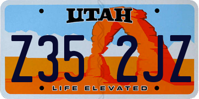 UT license plate Z352JZ
