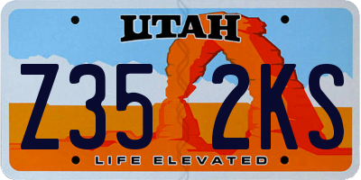 UT license plate Z352KS