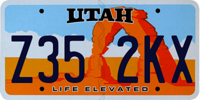 UT license plate Z352KX
