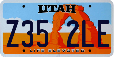 UT license plate Z352LE