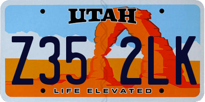 UT license plate Z352LK