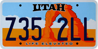 UT license plate Z352LL