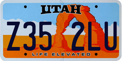 UT license plate Z352LU