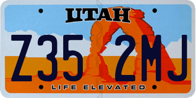 UT license plate Z352MJ