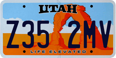 UT license plate Z352MV
