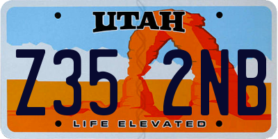 UT license plate Z352NB