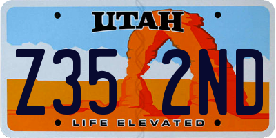 UT license plate Z352ND