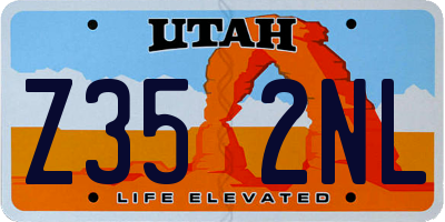 UT license plate Z352NL