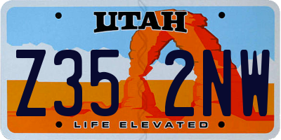 UT license plate Z352NW