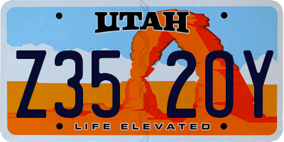 UT license plate Z352OY