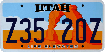 UT license plate Z352OZ