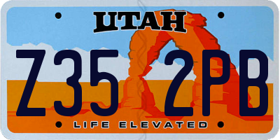 UT license plate Z352PB