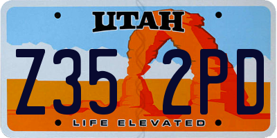 UT license plate Z352PD