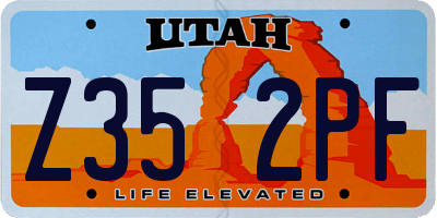 UT license plate Z352PF