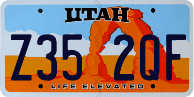 UT license plate Z352QF
