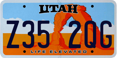 UT license plate Z352QG